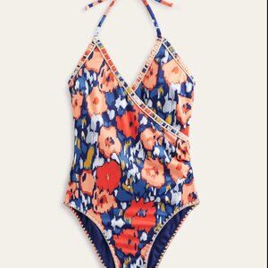 Boden One-Piece Crochet Trim Swimsuit Size 10 New Without Tags